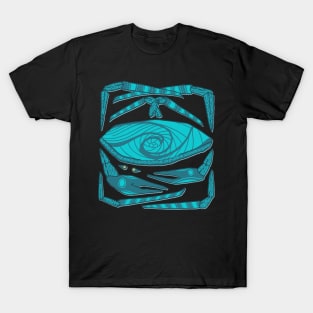 Ancient Crustacean, Blue Heiroglyphic Crab T-Shirt